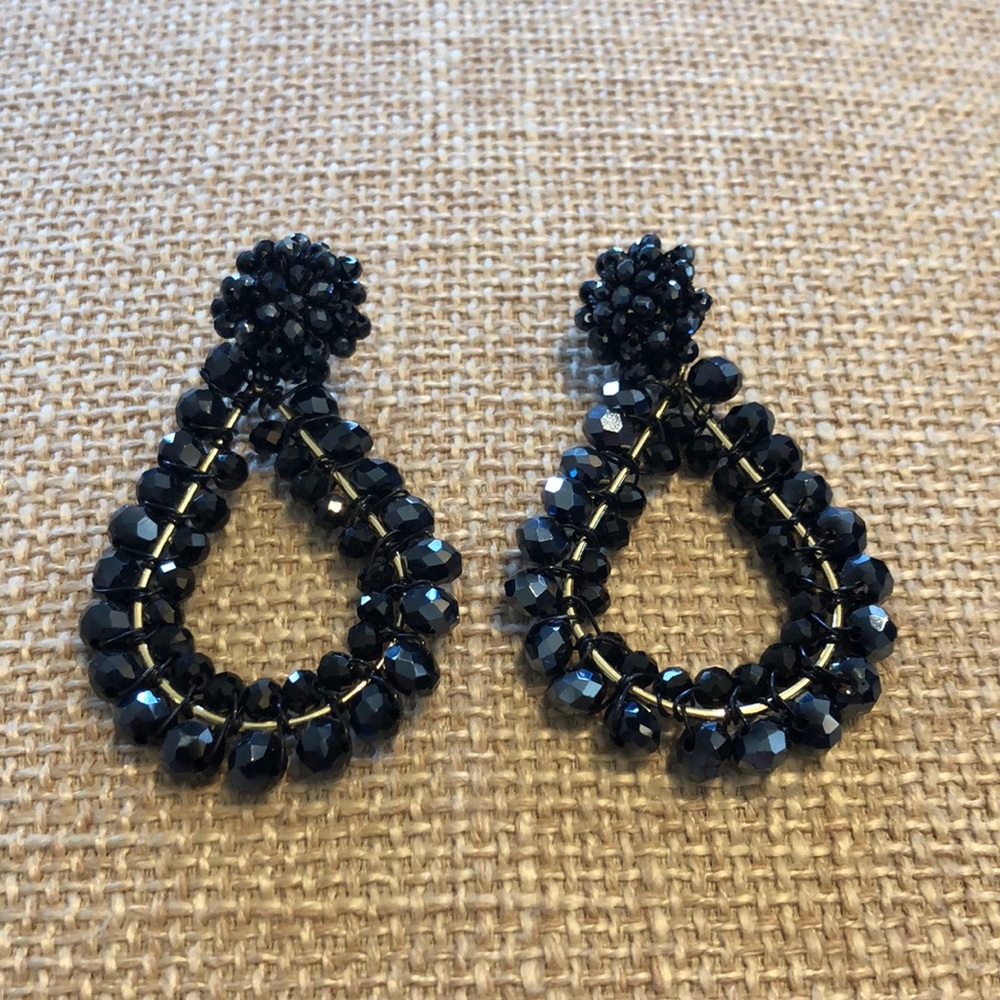 Navy Festive Statement Earrings